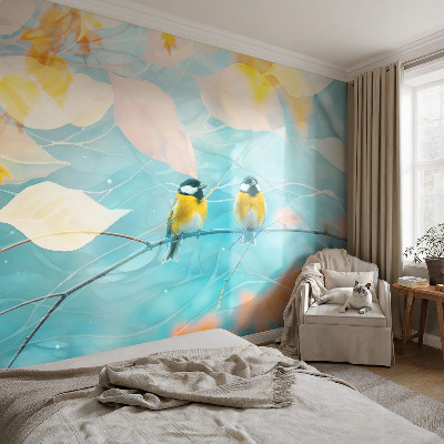 Selbstklebende Fototapete für die Wand Frühlingsvögel