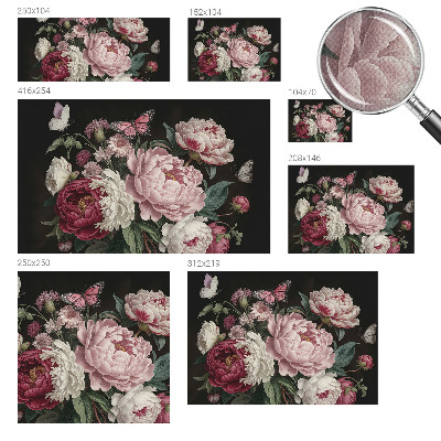 3D-Fototapete fürs Schlafzimmer Pfingstrosen und Schmetterlinge