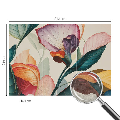 Selbstklebende Fototapete für die Wand Bunte Blumen