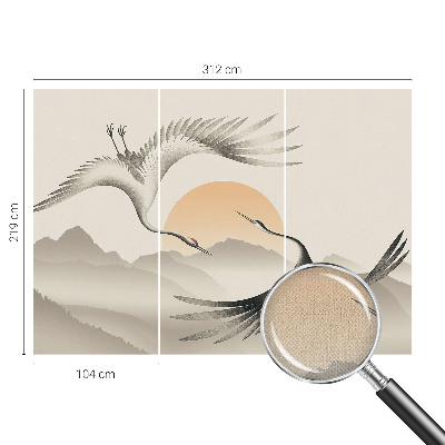 3D-Fototapete fürs Schlafzimmer Ostkräne