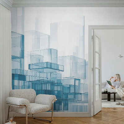 3D-Fototapete fürs Schlafzimmer Transparente Würfel