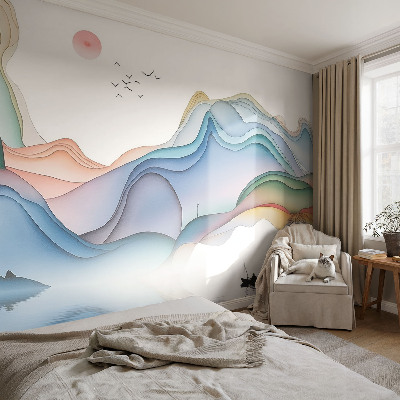 Selbstklebende Fototapete fürs Wohnzimmer Traumlandschaft