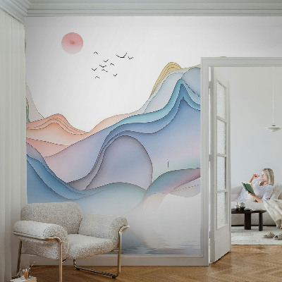 Selbstklebende Fototapete fürs Wohnzimmer Traumlandschaft