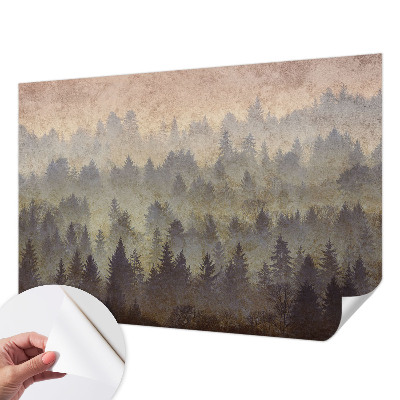 3D-Fototapete fürs Schlafzimmer Waldnebel