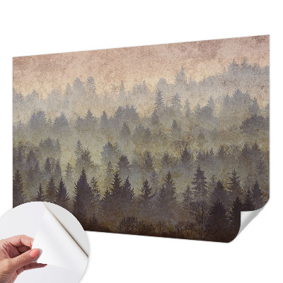 3D-Fototapete fürs Schlafzimmer Waldnebel