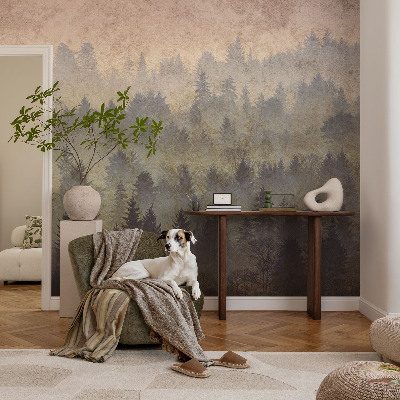 3D-Fototapete fürs Schlafzimmer Waldnebel
