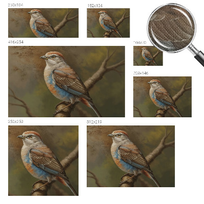 3D-Fototapete fürs Wohnzimmer Vogelporträt