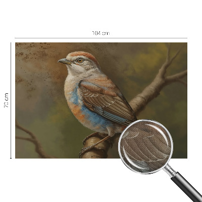 3D-Fototapete fürs Wohnzimmer Vogelporträt