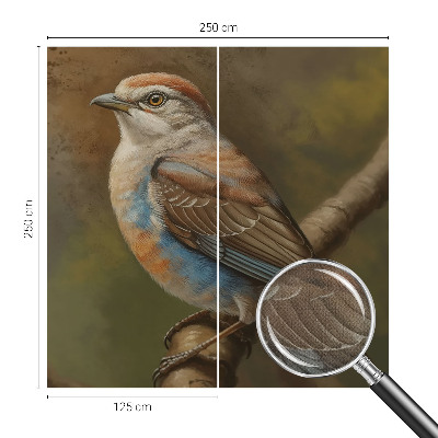 3D-Fototapete fürs Wohnzimmer Vogelporträt