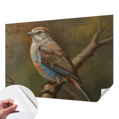 3D-Fototapete fürs Wohnzimmer Vogelporträt