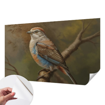 3D-Fototapete fürs Wohnzimmer Vogelporträt