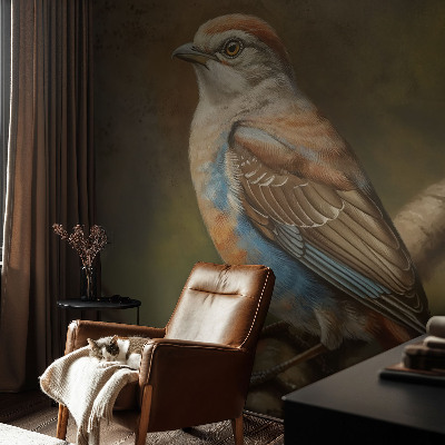 3D-Fototapete fürs Wohnzimmer Vogelporträt