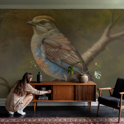 3D-Fototapete fürs Wohnzimmer Vogelporträt