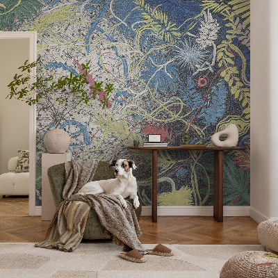 Motivtapete fürs Wohnzimmer Pflanzenwirbel