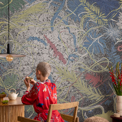 Motivtapete fürs Wohnzimmer Pflanzenwirbel