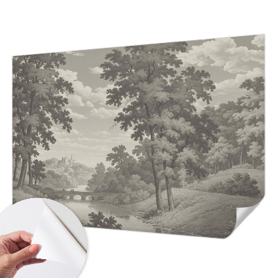 Hochwertige Bildtapete Burg und Brücke