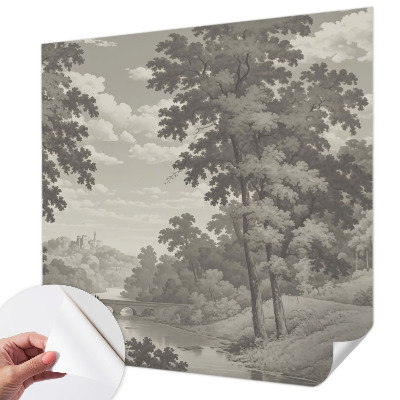 Hochwertige Bildtapete Burg und Brücke