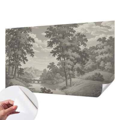 Hochwertige Bildtapete Burg und Brücke