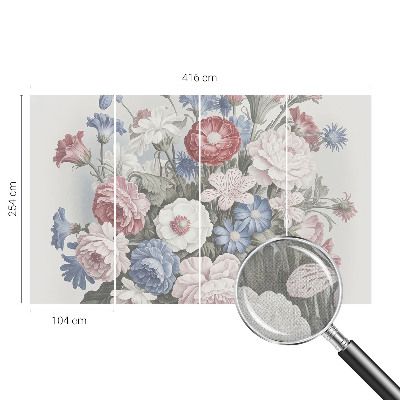 3D-Fototapete Bunter Blumenstrauß