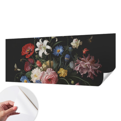 Motivtapete fürs Wohnzimmer Blumen mit Insekten