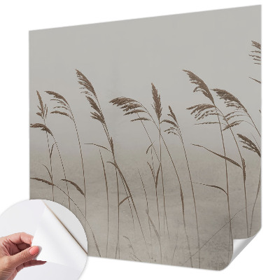 Moderne Fototapete nach Maß Gräser im Nebel