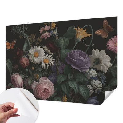 Selbstklebende Fototapete für die Wand Florale Eleganz