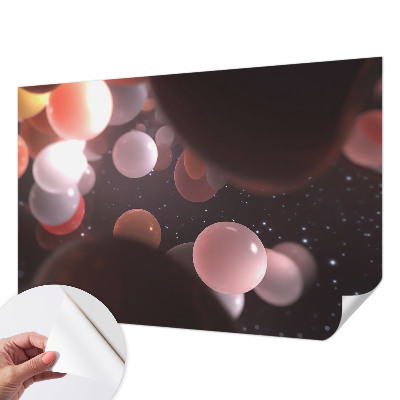 3D-Fototapete fürs Schlafzimmer Weltraumkugeln