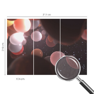 3D-Fototapete fürs Schlafzimmer Weltraumkugeln