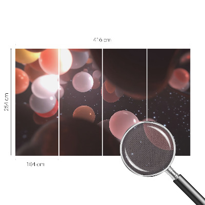 3D-Fototapete fürs Schlafzimmer Weltraumkugeln