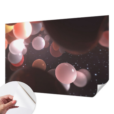 3D-Fototapete fürs Schlafzimmer Weltraumkugeln
