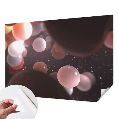 3D-Fototapete fürs Schlafzimmer Weltraumkugeln