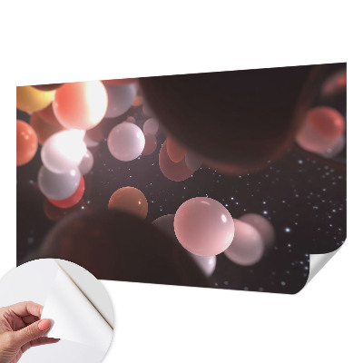 3D-Fototapete fürs Schlafzimmer Weltraumkugeln