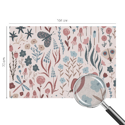 Hochwertige Bildtapete Blumen Insekten