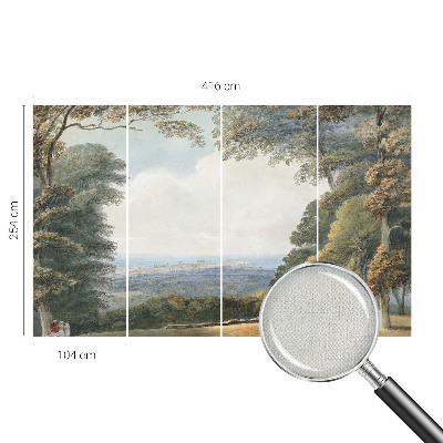 Hochwertige Bildtapete Bewaldete Landschaft