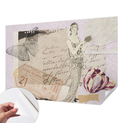 Vintage tapete Nostalgische Collage