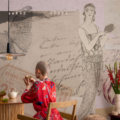 Vintage tapete Nostalgische Collage