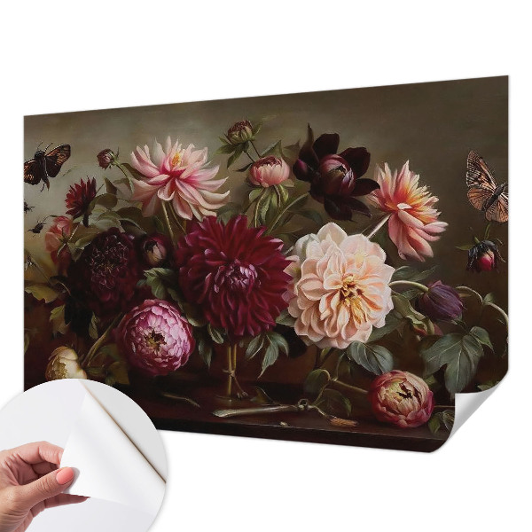 Selbstklebende Fototapete fürs Wohnzimmer Blumenpracht