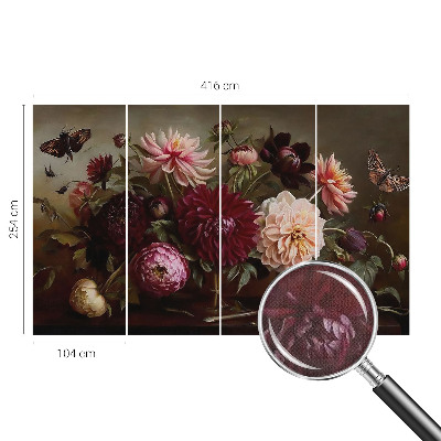 Selbstklebende Fototapete fürs Wohnzimmer Blumenpracht