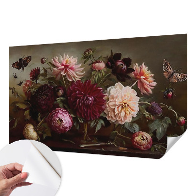 Selbstklebende Fototapete fürs Wohnzimmer Blumenpracht