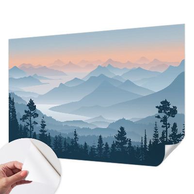 Selbstklebende Fototapete für die Wand Bergpanorama