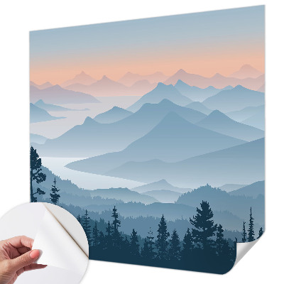 Selbstklebende Fototapete für die Wand Bergpanorama
