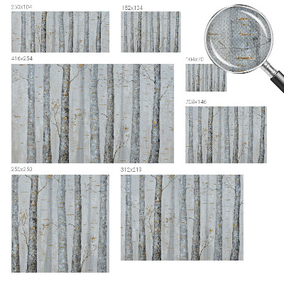 3D-Fototapete fürs Wohnzimmer Birken