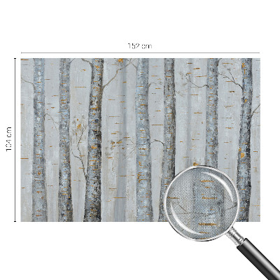 3D-Fototapete fürs Wohnzimmer Birken