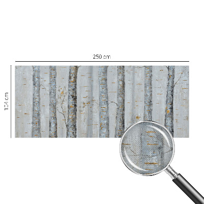 3D-Fototapete fürs Wohnzimmer Birken