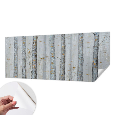 3D-Fototapete fürs Wohnzimmer Birken