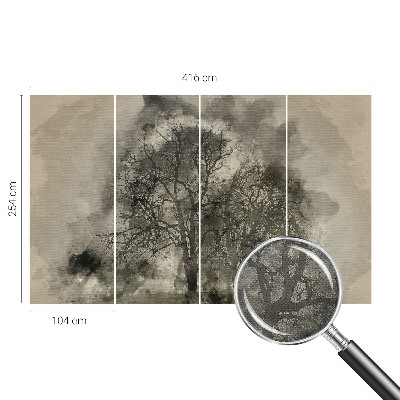 Vintage tapete Mysteriöse Bäume