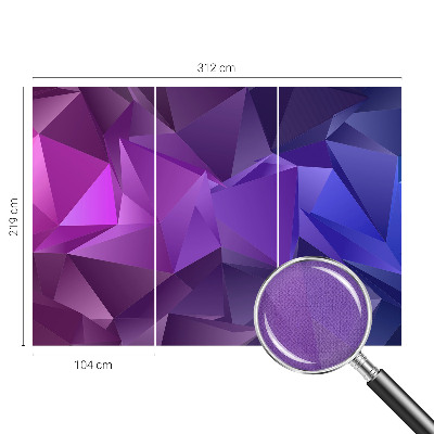 3D-Fototapete fürs Wohnzimmer Lila Dreiecke