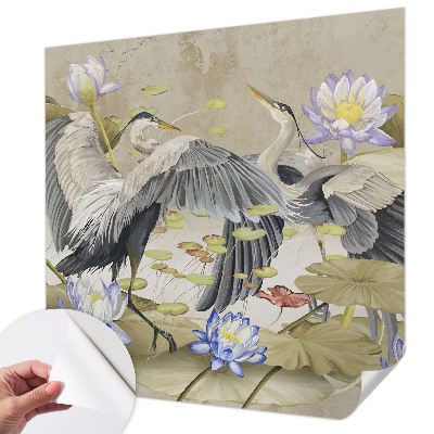 Vintage tapete Vögel und Lilien