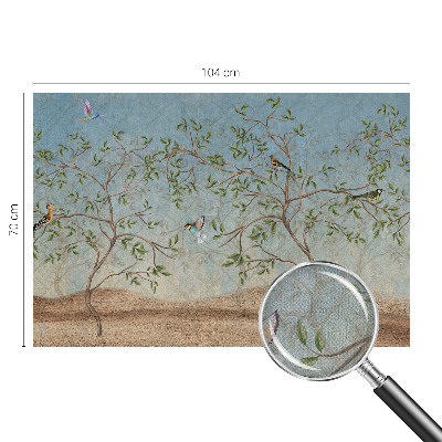 Selbstklebende Fototapete fürs Schlafzimmer Vögel in den Bäumen