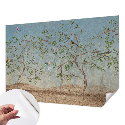 Selbstklebende Fototapete fürs Schlafzimmer Vögel in den Bäumen